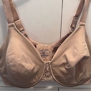 Vanity Fair Beauty Back Full Figure Underwire Bra Sz 42DD #76080 Minimizer Beige